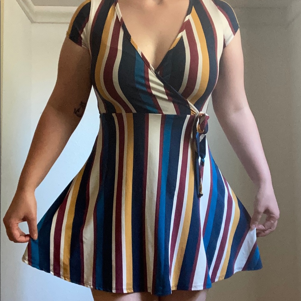 70s Syle Surplice Dress